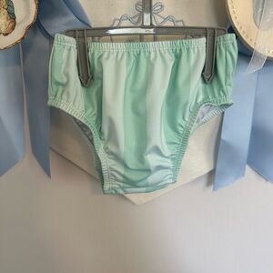 James and Lottie mint stripe swim diaper cover
